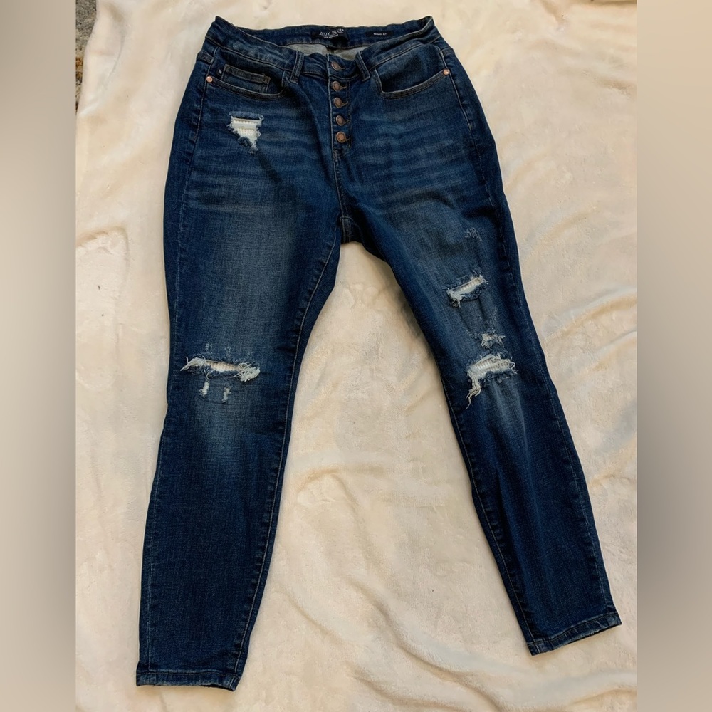 Judy Blue Midnight Distressed Skinny Jeans
